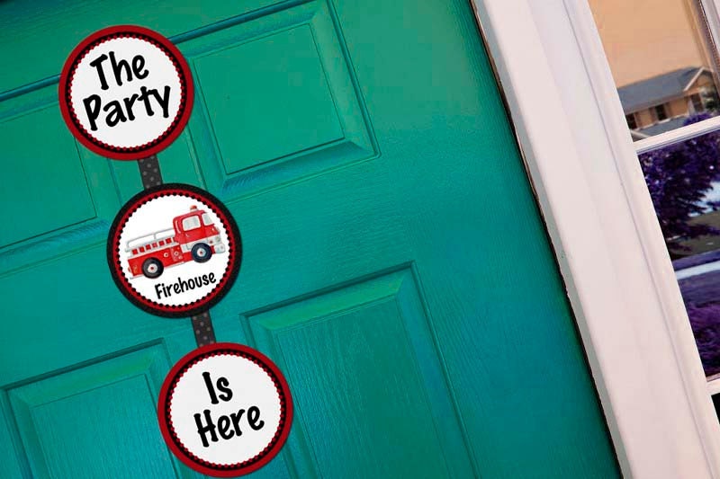 Welcome Door Sign Printable Boy - Fireman Birthday Party Line - STYS