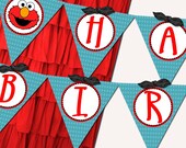 Printable Flag Banner  - Elmo Birthday Party Line - Stick to Your Story