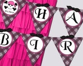 Printable Flag Banner - Pirate Girl Birthday Party Line - Stick to Your Story