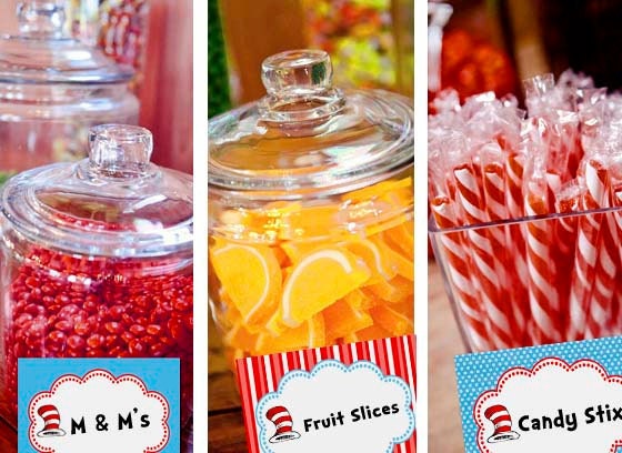 Printable Candy Buffet Labels -  Dr. Seuss Birthday Party Line - Stick to Your Story