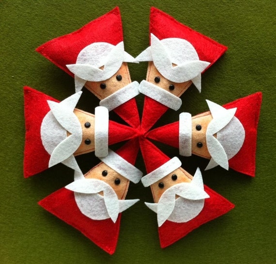 SALE-Sweet Santa Brooch SET of 6