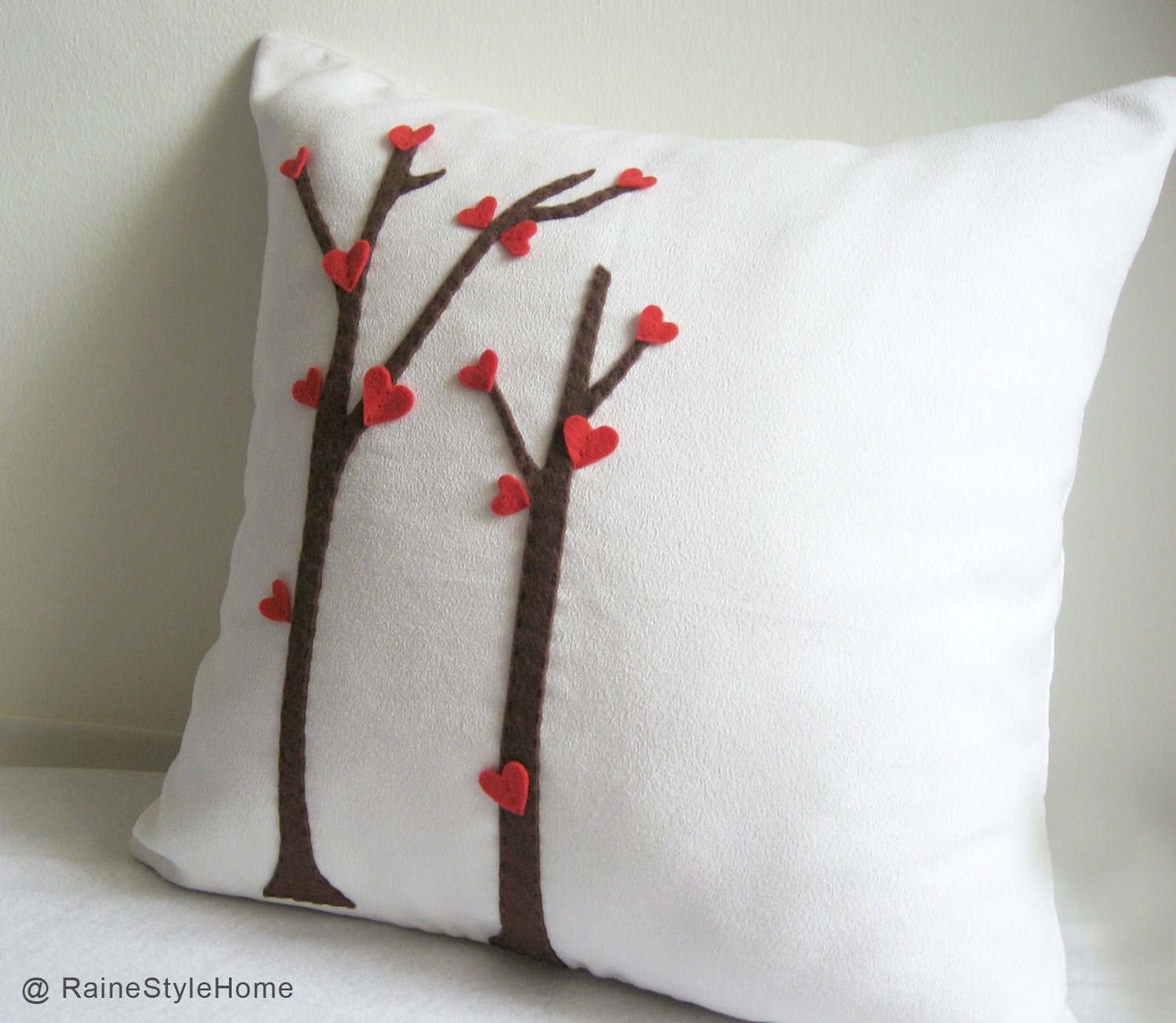SALE. Love Trees Blossom White Pillow Cover. For Your Special One. Christmas Pillow