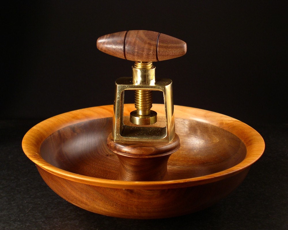 Wood Nut Cracker Bowl