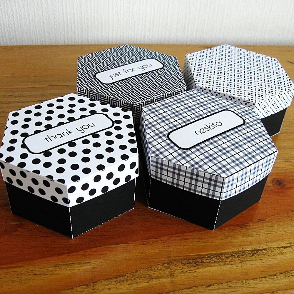 Printable Hexagonal Box - Custom Text and Pattern