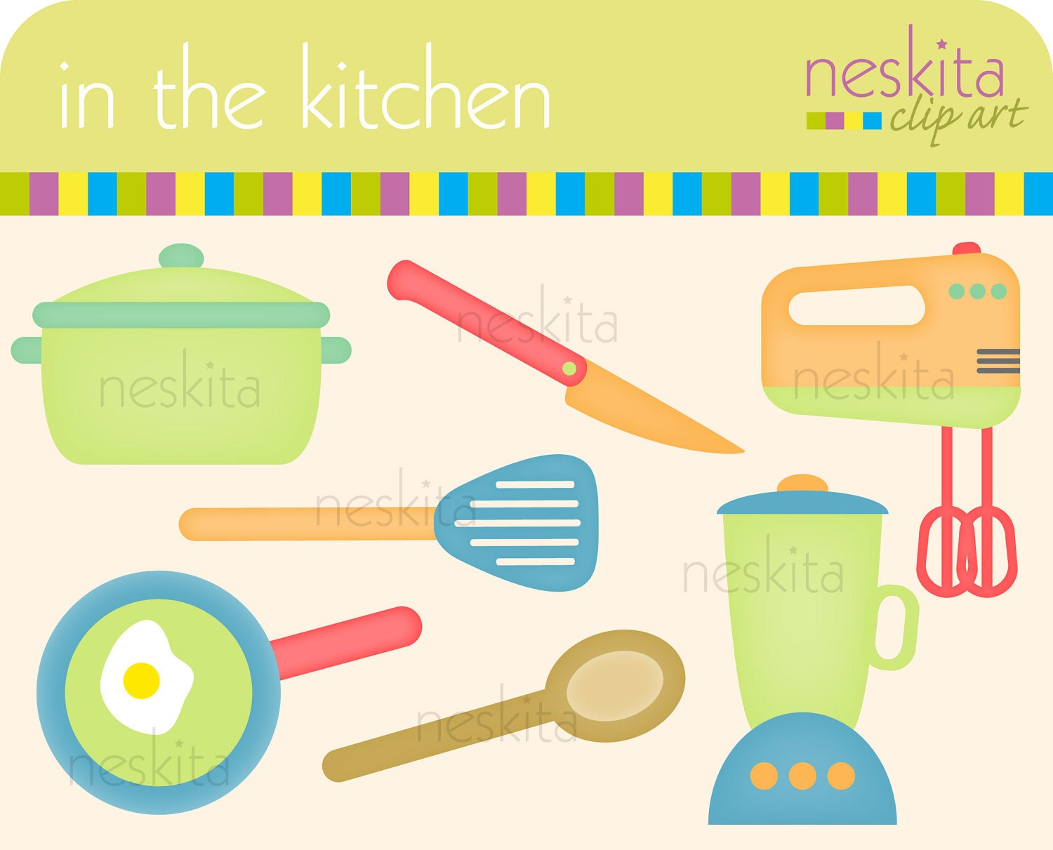 Clip art set - In the kitchen
