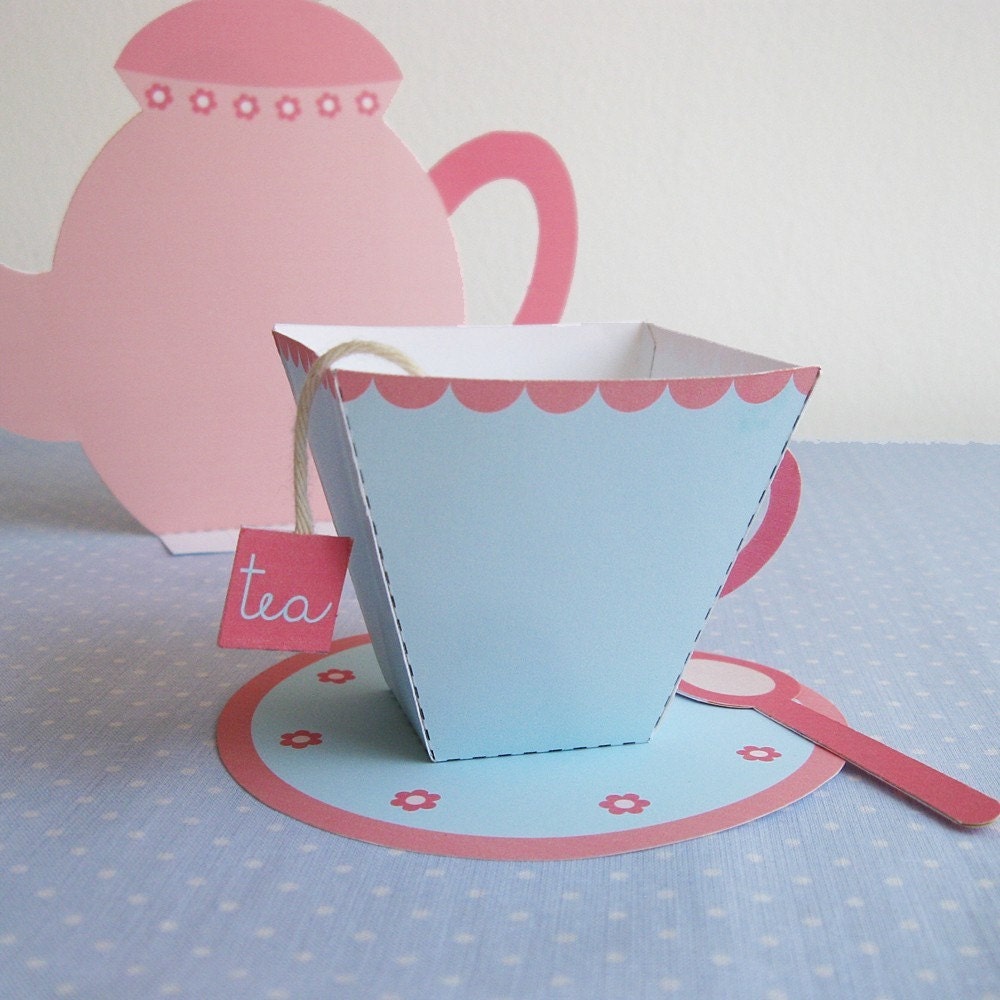 Printable tea set - PDF paper craft