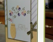 Pretty Birthday Card - Floral Bouquet - Stampin Up WELL SCRIPTED