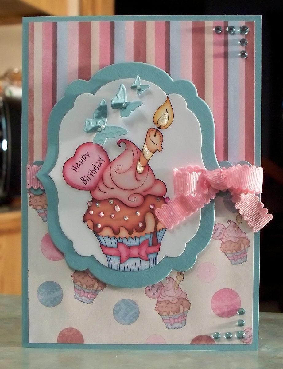 Happy Birthday Cupcake Card using Paper Shelter Stamp