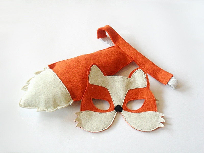 Fox Cub Kids Costume Dress up Tail and Mask for Children, Eco Friendly  Pretend Play Toy for Girls Boys and Toddlers