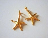 SALE - (2) Bali 24kt Vermeil Starfish Charms