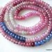 CLEARANCE - Shaded PINK & WHITE Multi Sapphire Smooth Rondelles - 4" Strand
