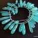 SALE - Apatite Blue Chalcedony Faceted Elongated Briolettes, 7mm x 34mm - Matched Pair