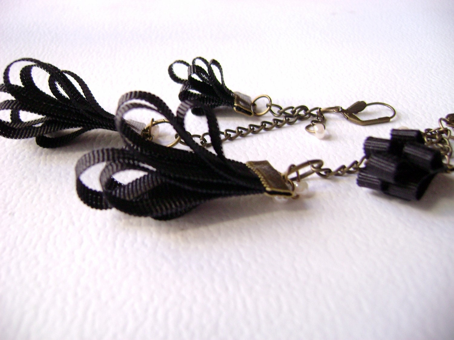 Dark night - Captivates me New trendy long silk unique design earrings