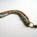 Edgy - Boho style chic orange turquoise  multiple chain bracelet etsy fashion