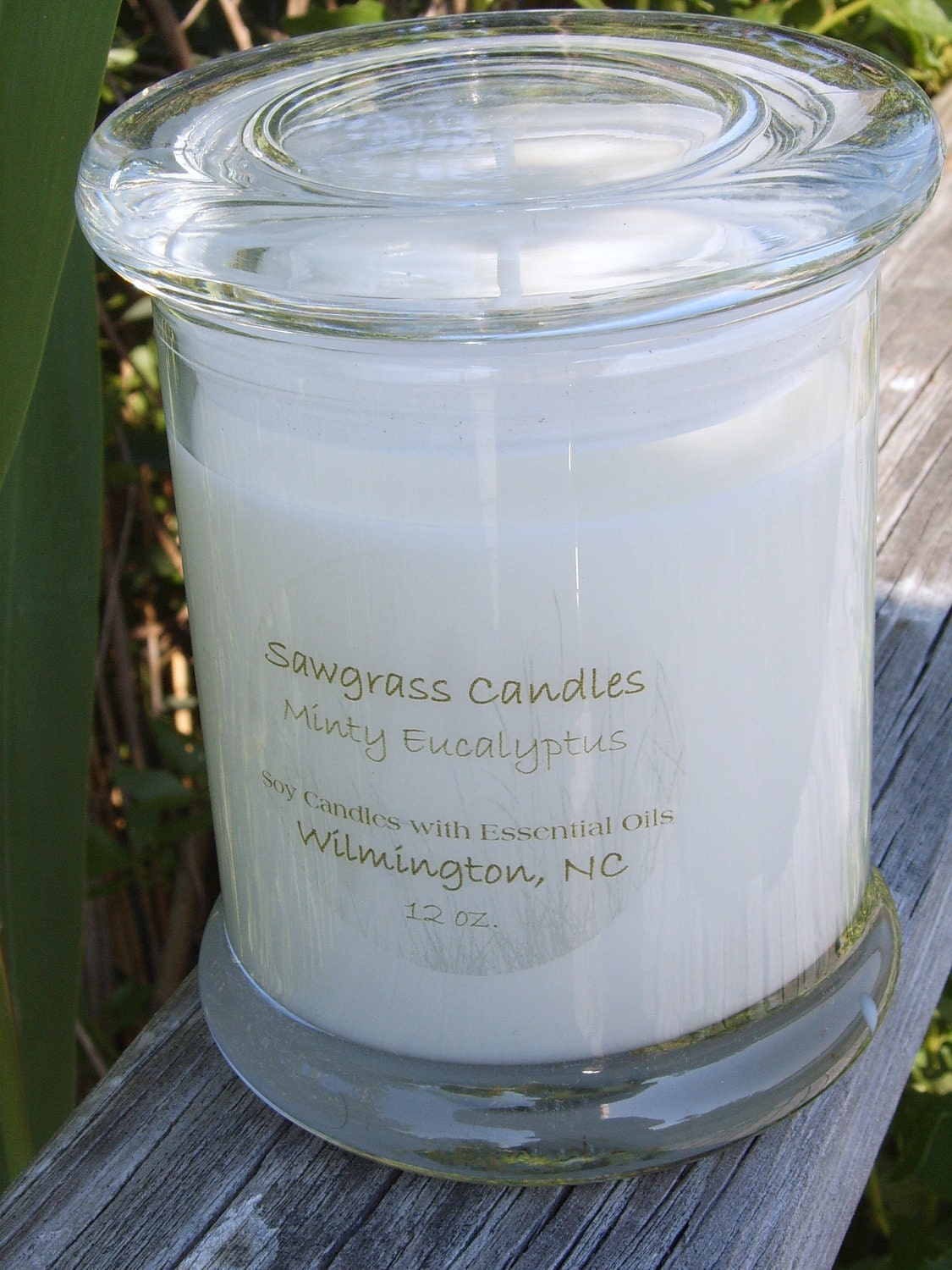 Soy Wax Candle - Minty Eucalyptus - 12oz scented with essential oils