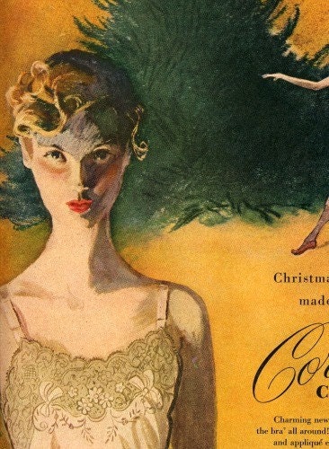 vintage 1951 advertisement bra slip fashion pin-up girls