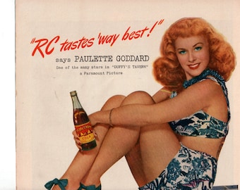vintage paulette goddard hollywood 1946 advertisement