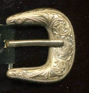 vintage taxco belt buckle etched sterling silver