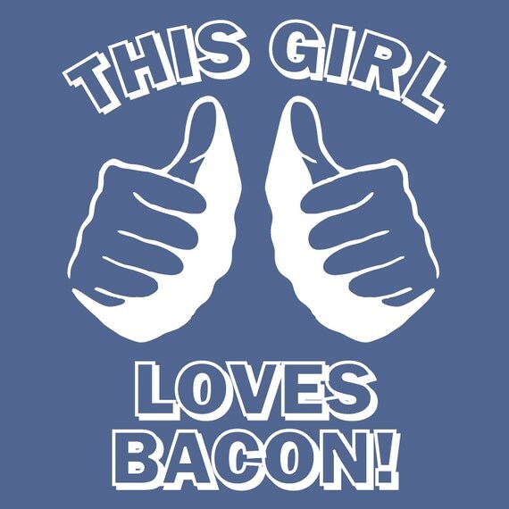 funny t shirt This GIRL LOVES BACON T Shirt Navy