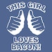 funny t shirt This GIRL LOVES BACON T Shirt Navy
