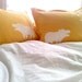 organic pillow sham - shouting hippo design on saffron