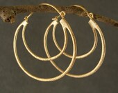 Gold Earrings - Gold Hoop Earrings, Gold Double Hoop Earrings (4259x)