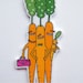 Veggie Carrot Brooch Orange Shrink Plastic