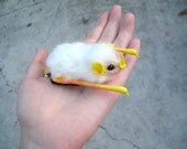 Needle felted Honduran white bat brooch (MADE TO ORDER)