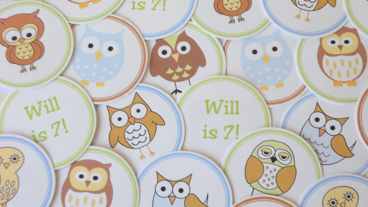 Table Confetti, owl, boy, blue, green, chocolate Il_170x135