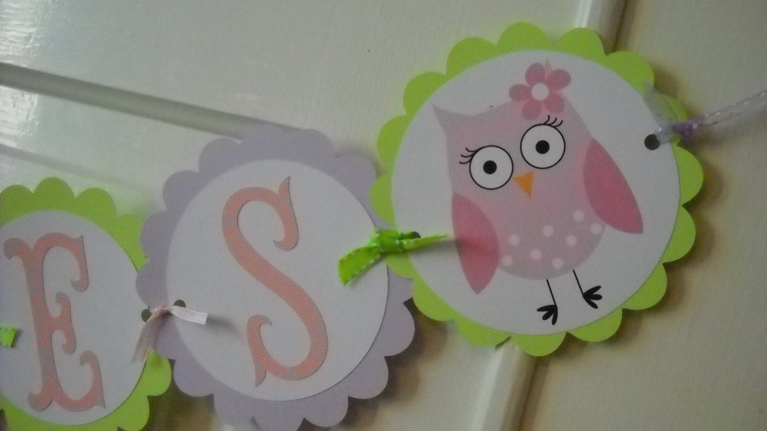 Birthday Banner, multi-color owl, girl Il_170x135