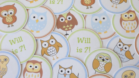 Table Confetti, owl, boy, blue, green, chocolate Il_570xn