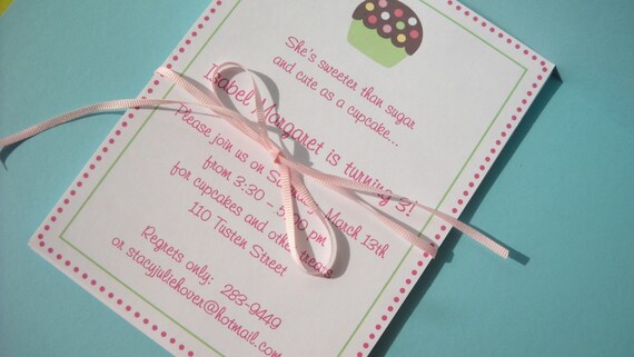 Invitations, cupcake, girl, birthday Il_570xn