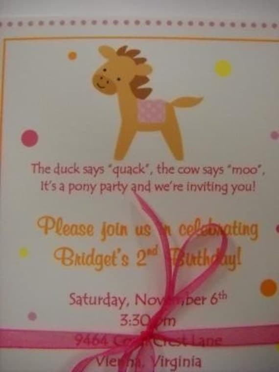 Custom Invitation - Pony Theme Il_570xn