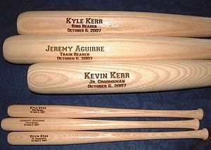 Personalized Engraved 18" Mini Wood Baseball Bat Groomsman Ring Bearer Gift Keepsake