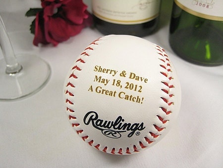 Personalized Engraved Baseball Wedding Bride Groom Ring Bearer Groomsman Usher Wedding Party Favor Gift Keepsake Gift