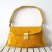 Beautiful leather clutch with vintage buckle - Beautiful Yellow