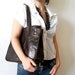 Dark brown leather tote, for every day use.