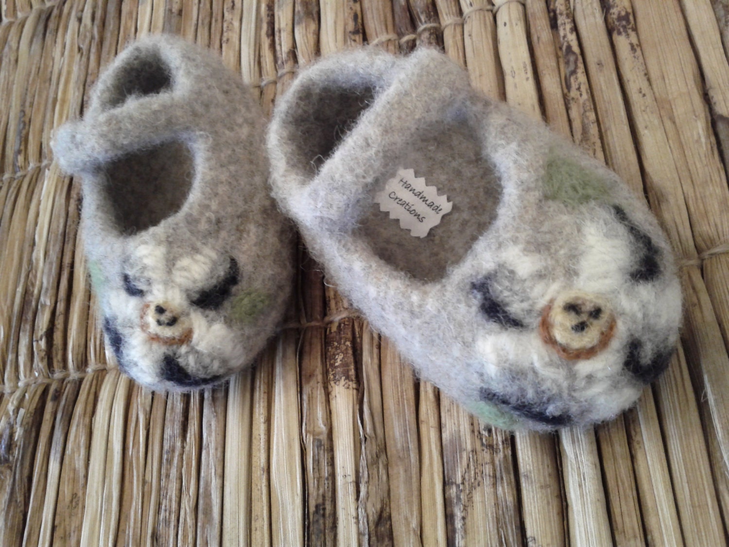 Soft Tones Felted Baby Mary Janes