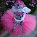 Hot Pink Zebra Minnie Mouse Tutu Set-Includes Tutu, Onsie and Matching hat with bow- Great for 1st 2nd 3rd 4th 5th Birthday