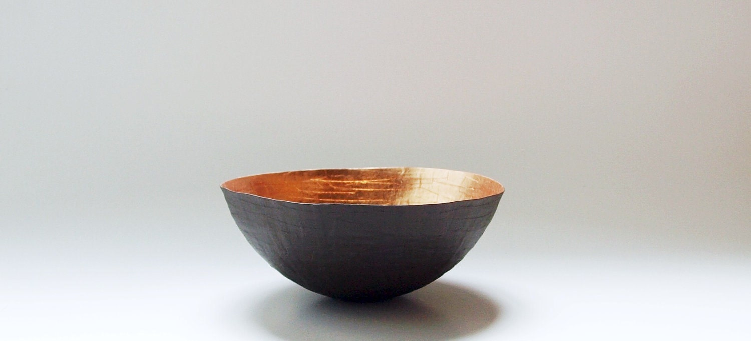 Paper Bowl in Brown and Copper - The Moon - Made to Order