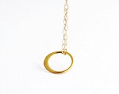 Tiny Gold Circle Necklace in Gold Filled and Vermeil - Simple Dainty Jewelry