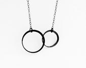 Entwined Oxidized Sterling Silver Circle Necklace