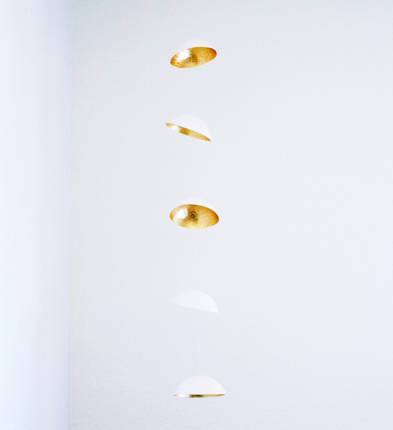 Paper Mache Mobile in White and Gold