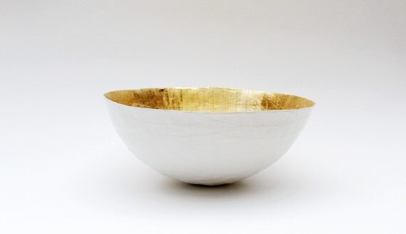 White Gold Medium Paper Bowl