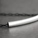 Sterling Silver Tube Necklace - Geometric, Modern, Minimal, Simple Necklace