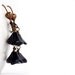 Black Czech Flower Earrings