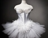Size Large White Swan Ballet costume Burlesque tutu Ready to Ship - Glamtastik