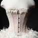 Custom Size Peach and Ivory Burlesque Feather Corset Dress