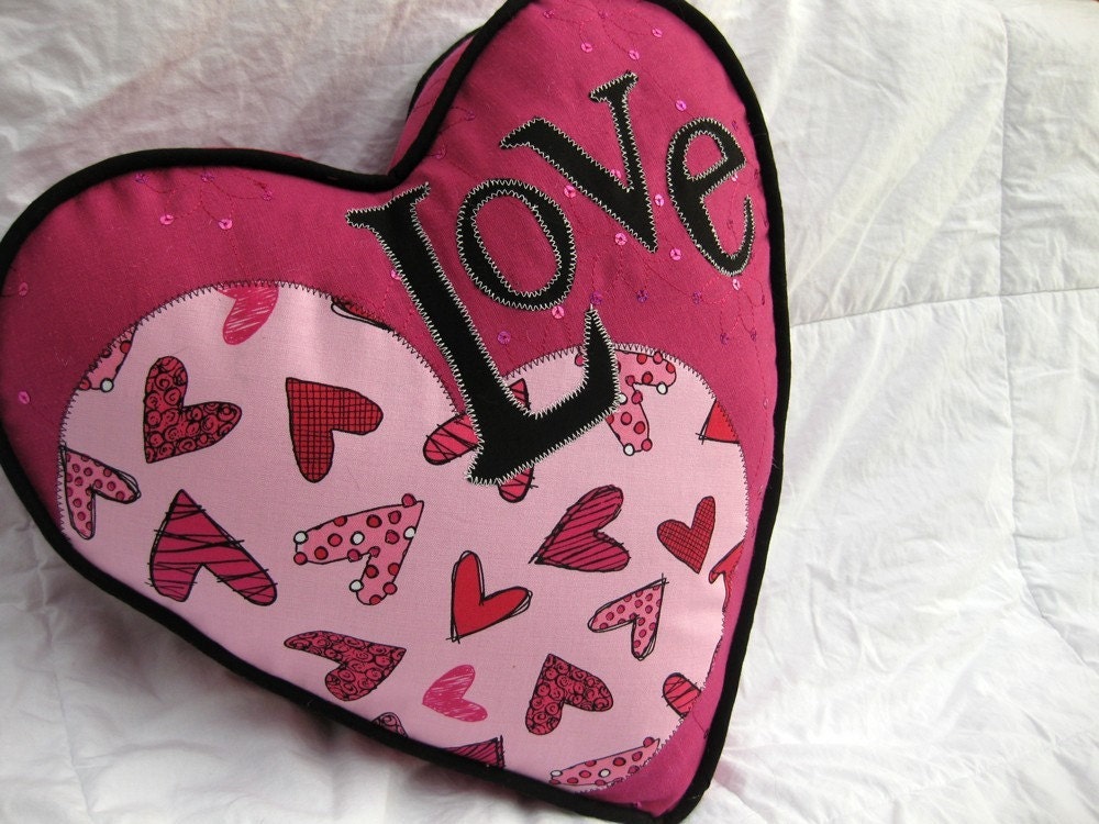 15in Valentine LOVE heart-shaped Throw pillow with customizable lettering