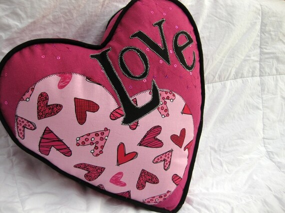 15in Valentine LOVE heart-shaped Throw pillow with customizable lettering
